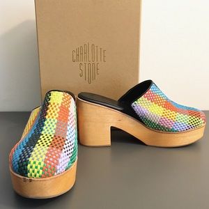 Charlotte Stone, Marlo, Multi Check, Woven leather, Clogs, size 11